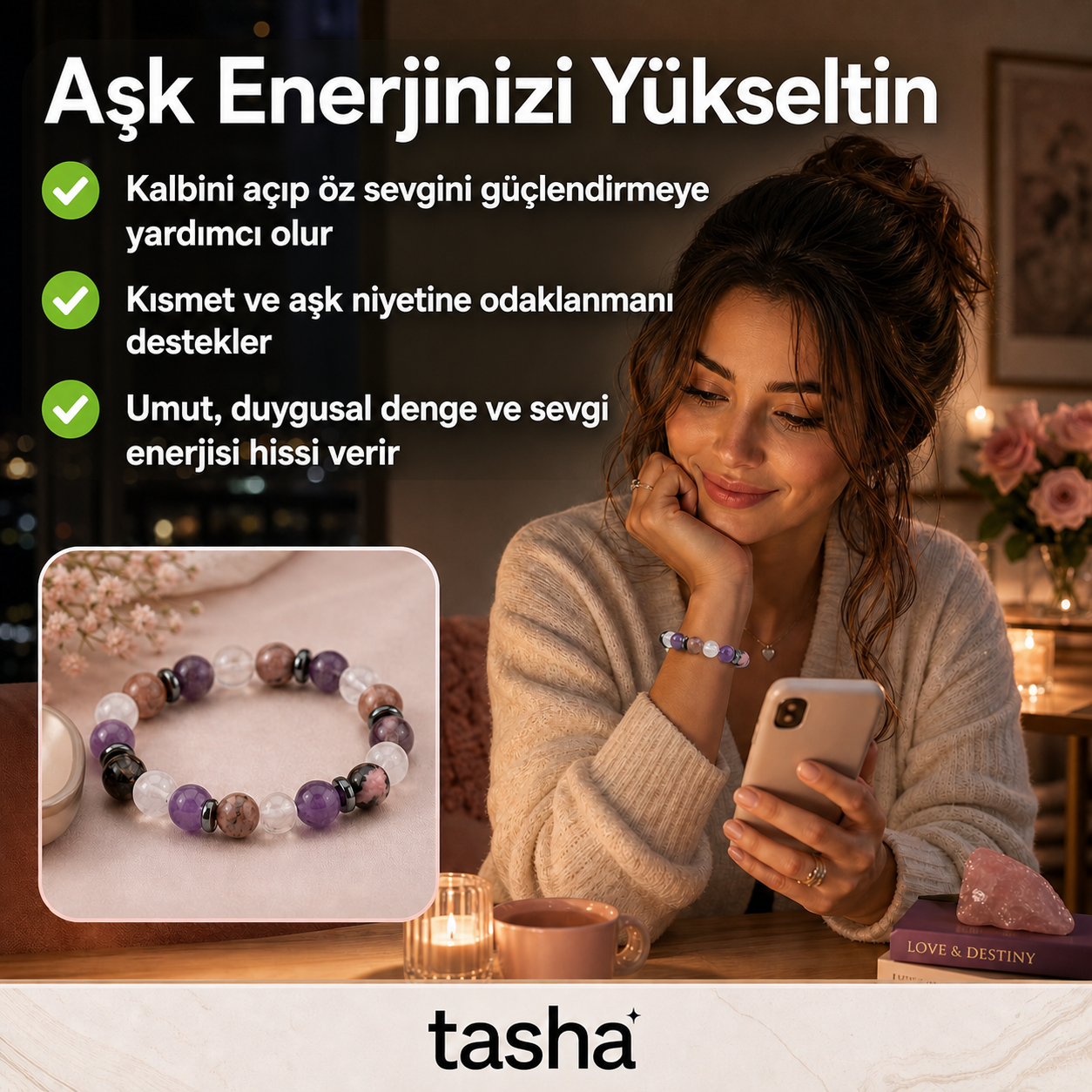 TAŞHA® Aşk & Kısmet Doğal Taş Bileklik