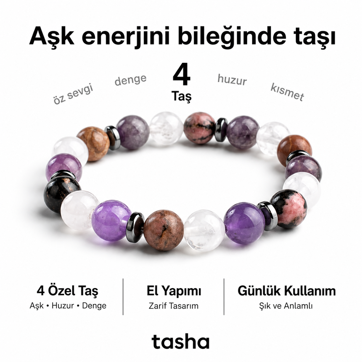 TAŞHA® Aşk & Kısmet Doğal Taş Bileklik