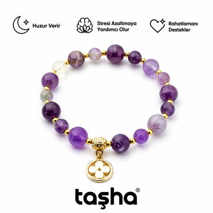 TAŞHA® Huzur & Stres Ametist Doğal Taş Bileklik