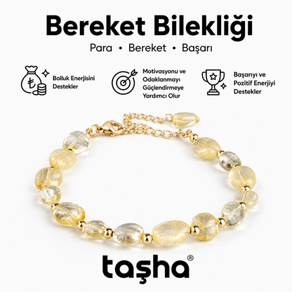 TAŞHA® Para Bereket Başarı Doğal Taş Bileklik