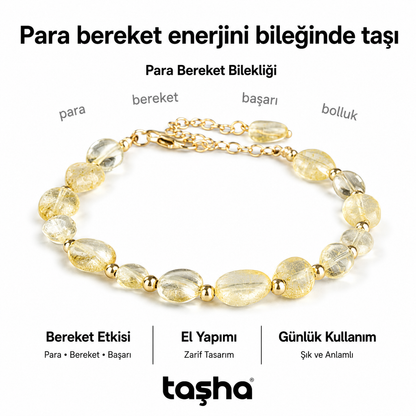TAŞHA® Para Bereket Başarı Doğal Taş Bileklik