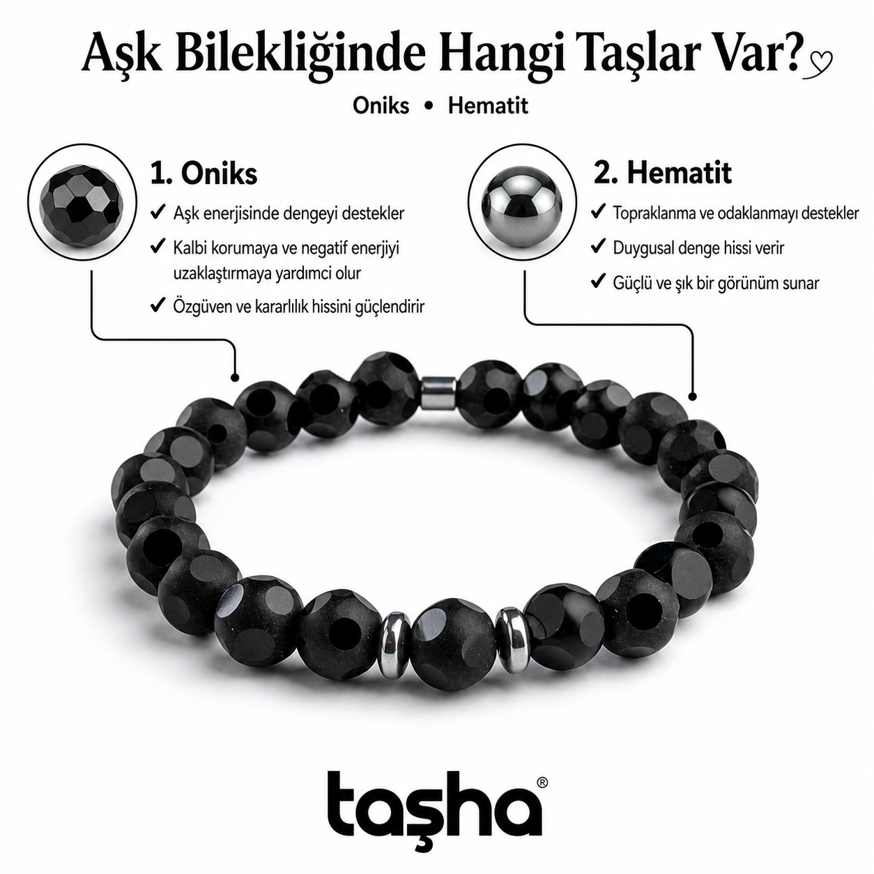 TAŞHA® Aşk & Kısmet Doğal Taş Bileklik