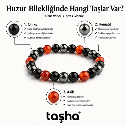 TAŞHA® Huzur & Stres Ametist Doğal Taş Bileklik