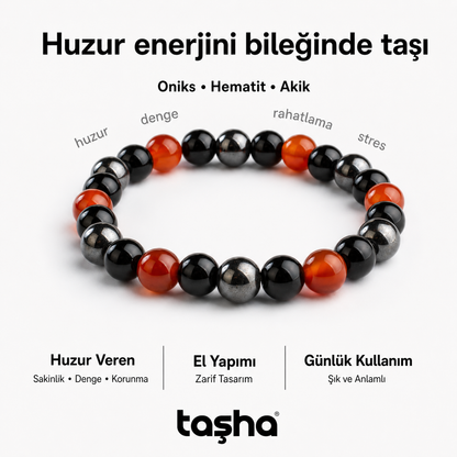 TAŞHA® Huzur & Stres Ametist Doğal Taş Bileklik