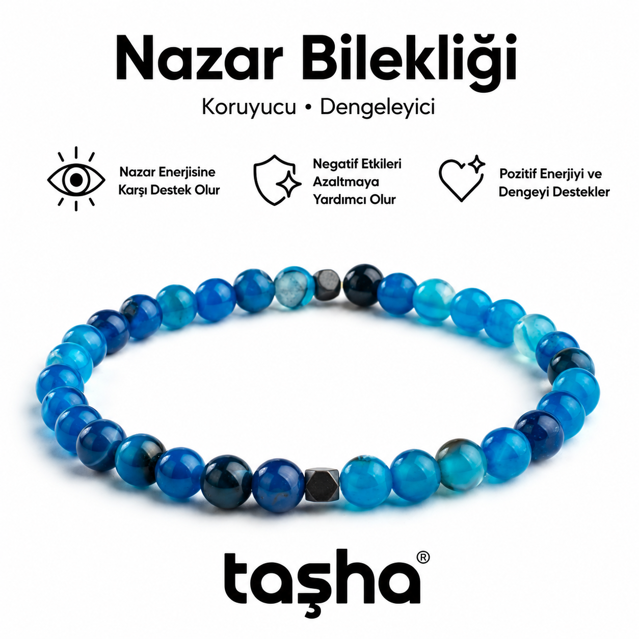 TAŞHA® Nazar Koruyucu Doğal Taş Bileklik