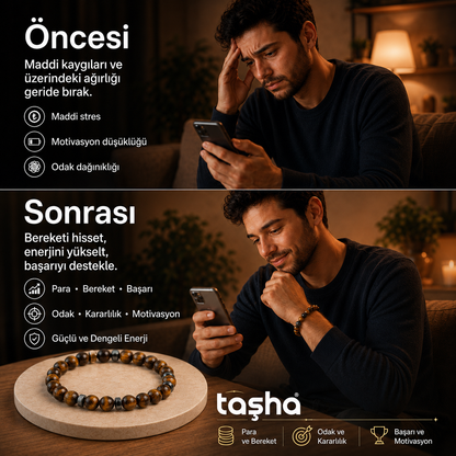 TAŞHA® Para Bereket Başarı Doğal Taş Bileklik