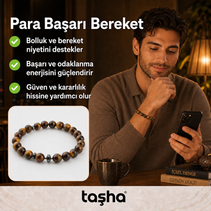 TAŞHA® Para Bereket Başarı Doğal Taş Bileklik