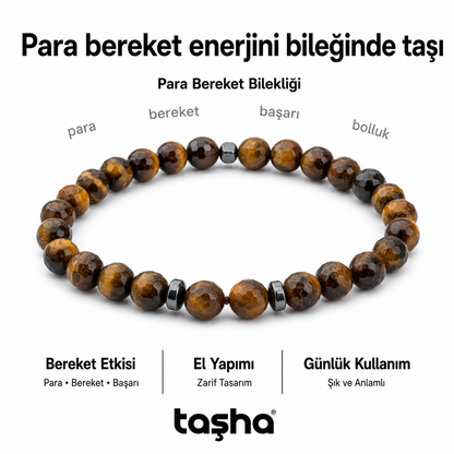 TAŞHA® Para Bereket Başarı Doğal Taş Bileklik